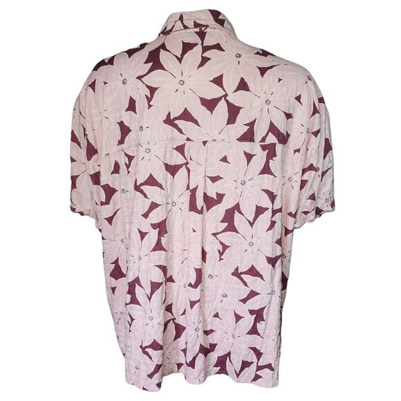 Eddie Bauer Button Down Shirt Womens Plus Size 2XL Pink Floral Collared - Picture 3 of 6